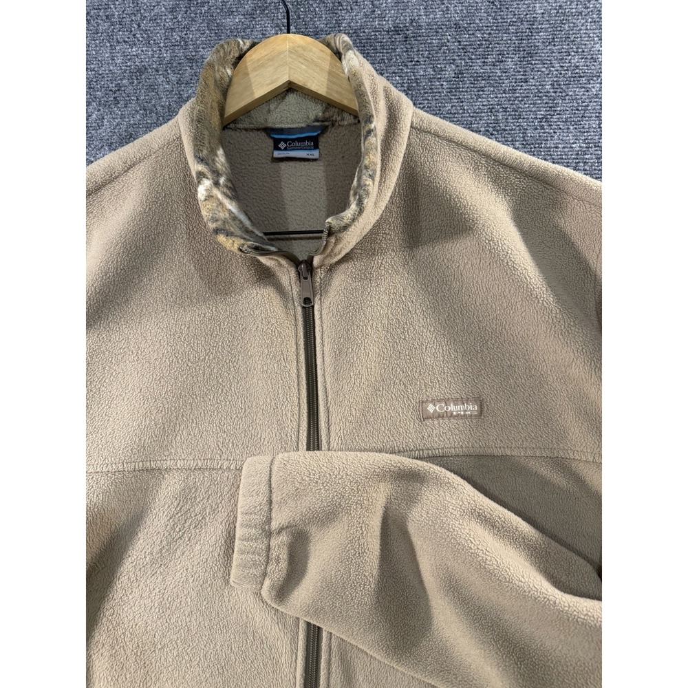 Columbia PHG Mens 2XL Fleece Jacket Tan Full Zip Performance Hunting Gear HM6084